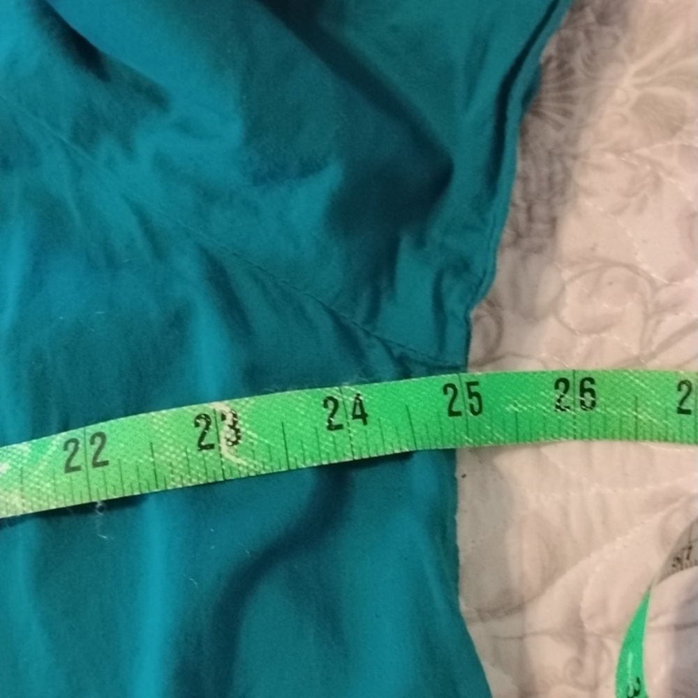Lane Bryant Woman's Long Sleeve Turquoise Blouse with Crochet Detail - Picture 6 of 7
